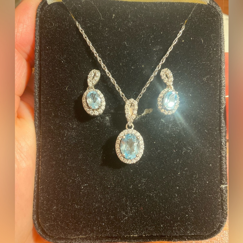 NWT Blue Topaz & Sterling Silver Set - Picture 3 of 10